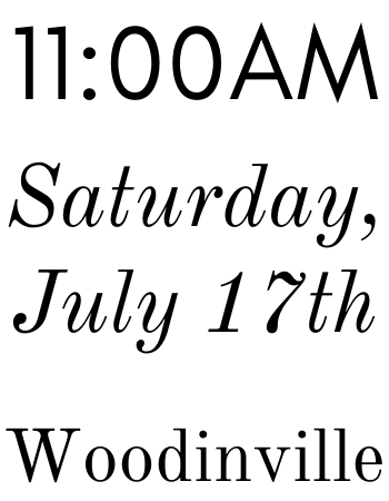 Woodinville on Saturday @ 11am